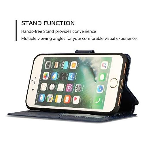  [아마존베스트]QLTYPRI iPhone 6 iPhone 6S Case Premium PU Leather Simple Wallet Case TPU Bumper [Card Slots] [Kickstand] [Magnetic Closure] Shockproof Flip Cover for Apple iPhone 6 iPhone 6S - Bl