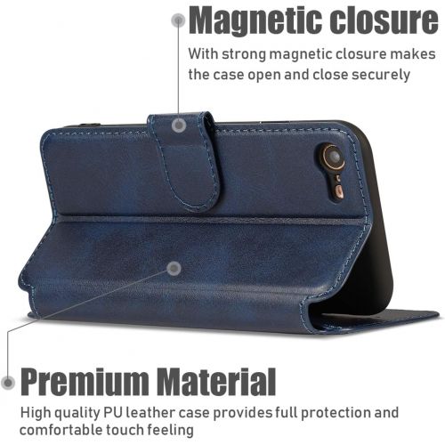  [아마존베스트]QLTYPRI iPhone 6 iPhone 6S Case Premium PU Leather Simple Wallet Case TPU Bumper [Card Slots] [Kickstand] [Magnetic Closure] Shockproof Flip Cover for Apple iPhone 6 iPhone 6S - Bl