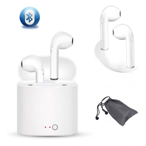  QMZNKJ Bluetooth Headset, Mini Sports Headset with Built-in Microphone Headset, Compatible with Android, iOS Smartphone