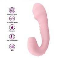 QMZZN Silicone Flexible Vbreate Gentle& Quiet Oral Simulation Massager with 10 Frequency Sucking Toys Waterproof Oral Stimulator for Gift QMZZN