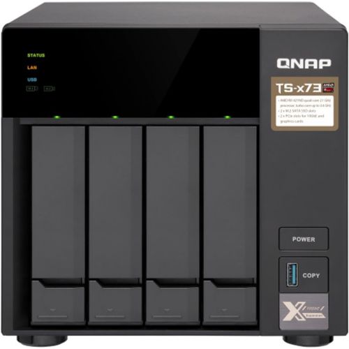  QNAP Qnap TS-873-8G-US 8-bay NASiSCSI IP-SAN, AMD R series Quad-core 2.1GHz, 8GB RAM, 10G-ready