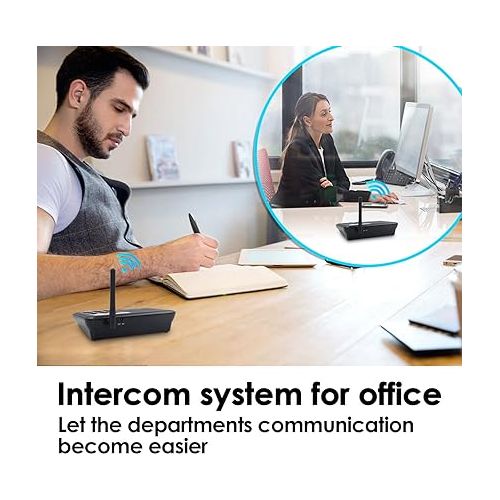  Intercoms Wireless for Home, 5280 Feet Long Range House Intercom System, 10 Channels Intercoms System for Business, Room to Room Intercom System for Elderly, 2 Way Audio Intercom for Office/Classroom