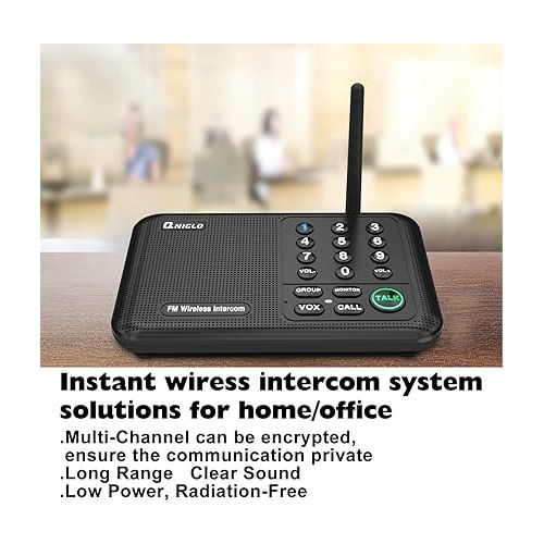  Intercoms Wireless for Home, 5280 Feet Long Range House Intercom System, 10 Channels Intercoms System for Business, Room to Room Intercom System for Elderly, 2 Way Audio Intercom for Office/Classroom