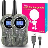 [아마존핫딜][아마존 핫딜] QNIGLO Rechargeable Kids Walkie Talkies, 22 Channel FRS Long Range Walkie Talkies for Kids Toys Gift, Adults Outdoor Camping, Hiking, Cruising (Camo Green)