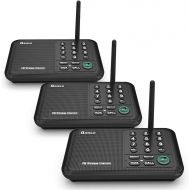 QNIGLO Qniglo Wireless Intercom System 10 Channel 12 Mile Long Range FM Intercoms Wireless for Home and Office (3 Stations Black, 2018 New Version)