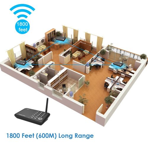  QNIGLO Qniglo Wireless Intercom System 10 Channel 12 Mile Long Range FM Intercoms Wireless for Home and Office (3 Stations Black, 2018 New Version)