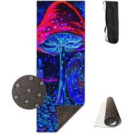 QNKUqz Magic Mushrooms Deluxe Yoga Mat Aerobic Exercise Pilates