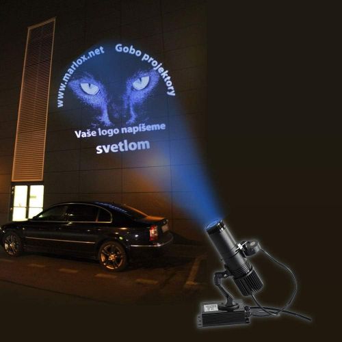  QOMOLANGMA GOBO Light Logo Projector Light 40W Desktop Mountable LED GOBO Projector Advertising Logo Light with Custom 1 Color Rotating Glass Gobos for Outdoor Use Black