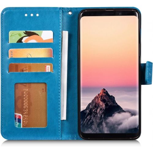  QPOLLY Kompatibel mit OnePlus 7 Huelle Klappbar Ledertasche,Premium PU Leder Handytasche Brieftasche-Stil Magnet Geldboerse Handyhuelle fuer OnePlus 7 mit Kartenhalter Standfunktion,Bl