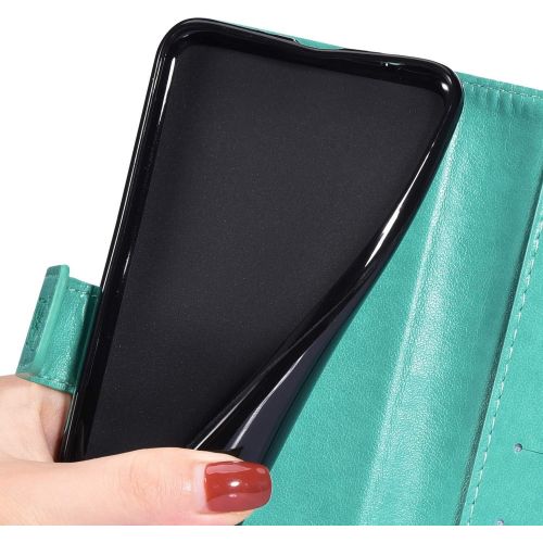  QPOLLY Kompatibel mit OnePlus 7 Huelle Klappbar Ledertasche,Premium PU Leder Handytasche Brieftasche-Stil Magnet Geldboerse Handyhuelle fuer OnePlus 7 mit Kartenhalter Standfunktion,Ve