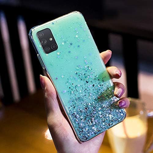  [아마존베스트]QPOLLY Mobile Phone Case Compatible with Samsung Galaxy A71 Glitter Case Silicone TPU Shiny Bling Star Pattern Shiny Ultra Thin Soft TPU Protective Shockproof Bumper Case Mobile Phone Cas