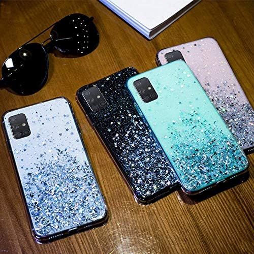  [아마존베스트]QPOLLY Mobile Phone Case Compatible with Samsung Galaxy A71 Glitter Case Silicone TPU Shiny Bling Star Pattern Shiny Ultra Thin Soft TPU Protective Shockproof Bumper Case Mobile Phone Cas