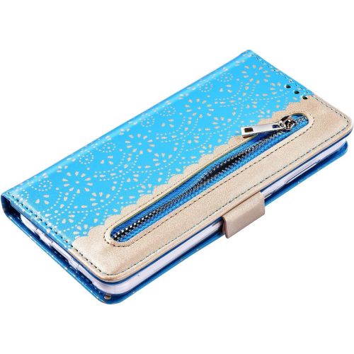  [아마존베스트]QPOLLY Compatible with Samsung Galaxy J7 2016 Case 3D Flower Pattern Flip Case Wallet PU Leather Mobile Phone Case Magnetic Protective Wallet Folio Leather Case with Stand Function