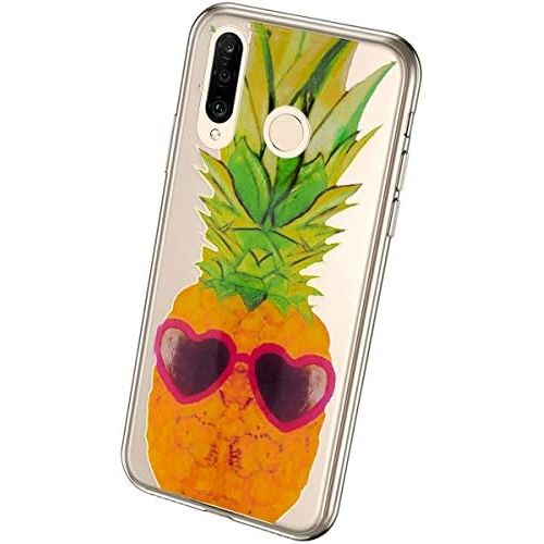  [아마존베스트]QPOLLY Kompatibel mit Huawei P30 Lite Huelle Transparent Weich Silikon Handyhuelle mit Bunte Gemalt Muster Kristall klar Kratzfest Bumper Ultra Duenn Silikon TPU Handy Huelle Tasche Ca