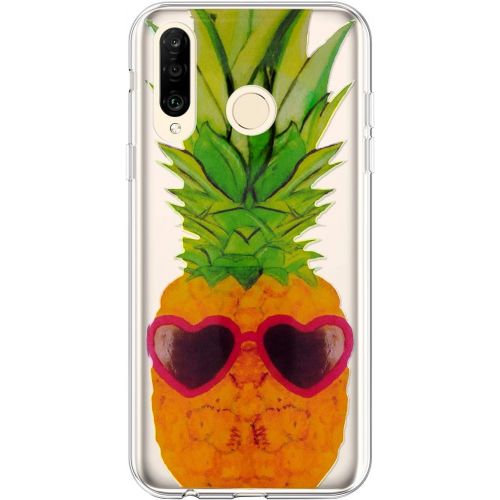  [아마존베스트]QPOLLY Kompatibel mit Huawei P30 Lite Huelle Transparent Weich Silikon Handyhuelle mit Bunte Gemalt Muster Kristall klar Kratzfest Bumper Ultra Duenn Silikon TPU Handy Huelle Tasche Ca