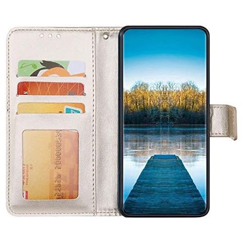  [아마존베스트]QPOLLY Samsung Galaxy S10 Plus Leather Flip Case Glitter Bling Diamond Wallet Protective Case Cat Cherry Blossom Pattern Flip Case Mobile Phone Case with Card Slots for Galaxy S10 Plus, G