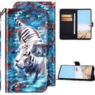 [아마존베스트]QPOLLY Compatible with Samsung Galaxy S8 Plus Case Leather Wallet Protective Flip Case 3D Shiny Colourful Painted Pattern PU Leather Flip Case Mobile Phone Case for Galaxy S8 Plus, Tiger