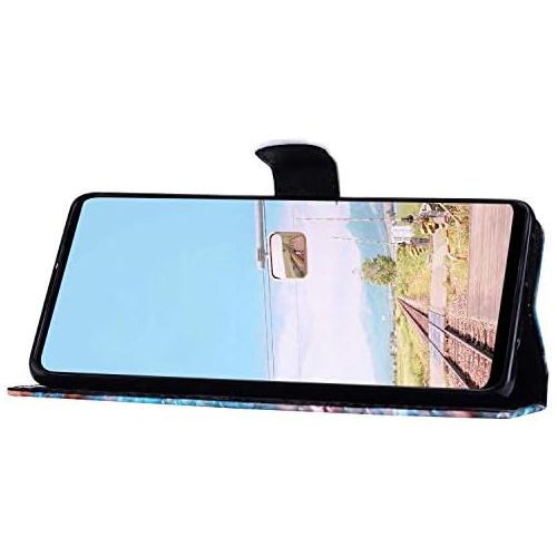  [아마존베스트]QPOLLY Compatible with Samsung Galaxy A20e Case Leather Wallet Protective Flip Case 3D Shiny Colourful Painted Pattern PU Leather Flip Case Mobile Phone Case for Galaxy A20e, Tiger