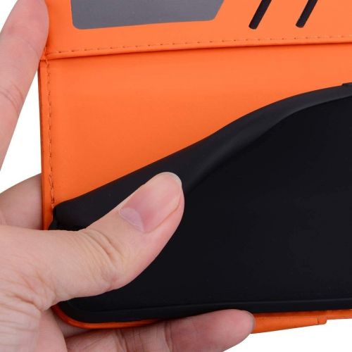  [아마존베스트]QPOLLY Kompatibel mit Samsung Galaxy S10 Huelle Klappbar Ledertasche,Cartoon Tiere Muster PU Leder Handytasche Stander Brieftasche Handyhuelle fuer Galaxy S10 mit Kartenhalter,Orange