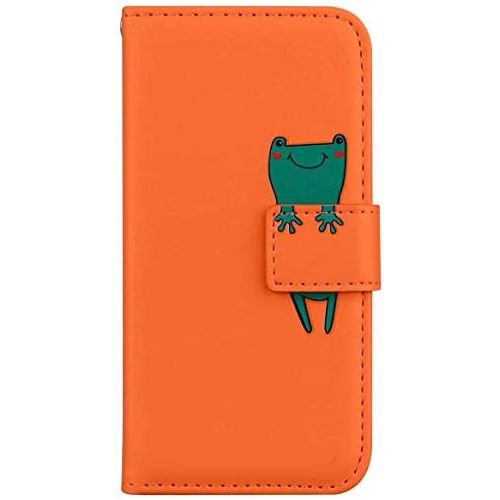  [아마존베스트]QPOLLY Kompatibel mit Samsung Galaxy A71 Huelle Klappbar Ledertasche,Cartoon Tiere Muster PU Leder Handytasche Stander Brieftasche Handyhuelle fuer Galaxy A71 mit Kartenhalter,Orange