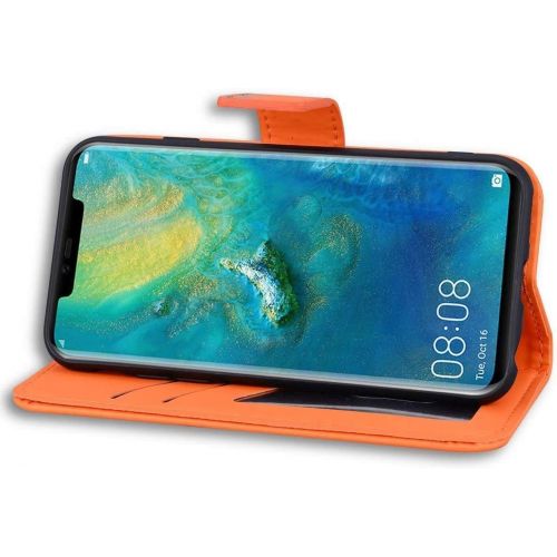  [아마존베스트]QPOLLY Kompatibel mit Samsung Galaxy A10 Huelle Klappbar Ledertasche,Cartoon Tiere Muster PU Leder Handytasche Stander Brieftasche Handyhuelle fuer Galaxy A10 mit Kartenhalter,Orange