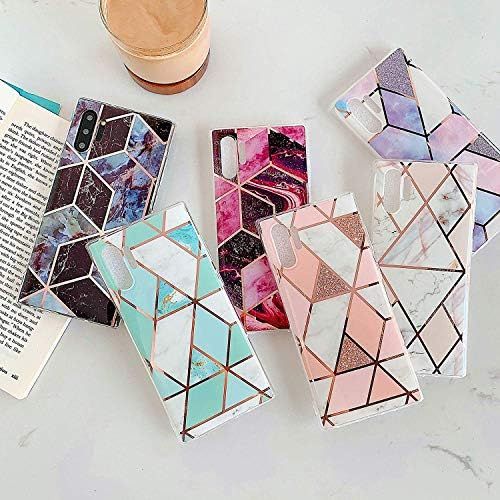  [아마존베스트]QPOLLY Handyhuelle kompatibel mit Samsung Galaxy Note 8 Huelle Marmor Blau Glanzend Glitzer Bling Shiny Ultra Duenn Weich Silikon Schutzhuelle Stossfest Bumper Huelle Tasche Case,Marble#