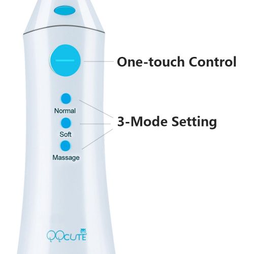  QQCute QQcute Water Flosser Cordless Oral Irrigator - IPX7 Portable Rechargeable Tooth Cleaner Whitening with 3 Modes Dental Water Jet Tips, Travel and Home Use