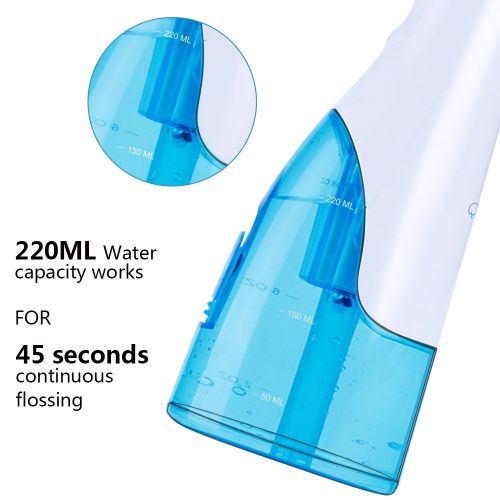  QQCute QQcute Water Flosser Cordless Oral Irrigator - IPX7 Portable Rechargeable Tooth Cleaner Whitening with 3 Modes Dental Water Jet Tips, Travel and Home Use