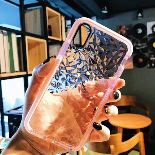  QQWANG Compatible iPhone XR Case With [2 Pack Glitter Sparkle + 1 Phone Metallic Plate] Crystal Clear Slim Diamond Pattern Soft TPU Cover for Women Girls Men Boys with iPhone 6.1 I