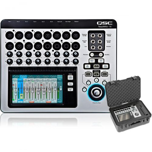  QSC},description:Protect your investment from the moment you get it. This kit pairs together the QSC TouchMix-16 compact digital mixer and an SKB custom mixer case.QSC TouchMix-16T