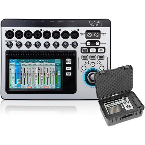  QSC},description:Protect your investment from the moment you get it. This kit pairs together the QSC TouchMix-8 compact digital mixer and an SKB custom mixer case.QSC TouchMix-8The