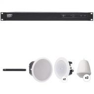 QSC Business Music Kit for 1200Ft² Sports Bar (Ceiling/Pendant Mount)