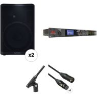 QSC CP12 Dual Compact Powered Loudspeaker Kit with Speaker Processor, Measurement Mic, and Cables