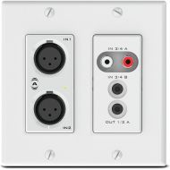 QSC Attero Tech unD6IO Dante Networked 4x2 Audio Wall Plate 2-Gang US Decora Form Factor