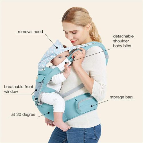  QSEFT Multifunction Outdoor Kangaroo Baby Carrier Hood Sling Backpack Infant Hip Seat Adjustable Wrap Carrying Children 0-36 Months