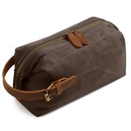 QSL 50 Set Toiletry Bag Travel Hand Bag Waterproof Canvas Storage Bag Vintage Cosmetic Bag Customizable (Color : Coffee, Size : 261015cm)