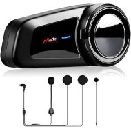 QSPORTPEAK Motorcycle Helmet Bluetooth Intercom Kit, M2 1000M 5.0 Bluetooth Motorcycle Helmet Communication Systems Up to 6 Riders with Noise Cancellation, FM, Hands-Free, Waterproof (1 Pack)