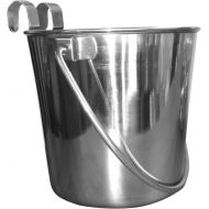 QT Dog Flat Sided Stainless Steel Bucket with Hooks, 1 Quart