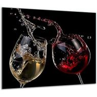[아마존베스트]QTA | Herdabdeckplatte 60x52 Einteilig Glas Elektroherd Induktion Herdschutz Spritzschutz Glasplatte Schneidebrett Wein