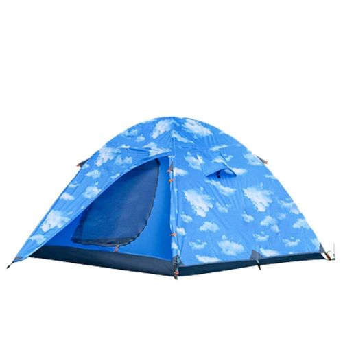  QTDS Dome Outdoor Camping Hand mit Aluminiummastzelt 3-4 Personen Outdoor Klettern Doppeltuerzelt