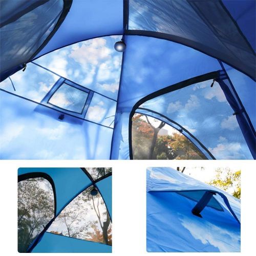  QTDS Dome Outdoor Camping Hand mit Aluminiummastzelt 3-4 Personen Outdoor Klettern Doppeltuerzelt