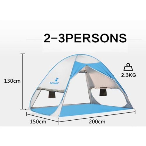  QTDS Pop Up Sonnenschirm Strand Zelt Tragbare Sun Shelter Automatische Sofortige Familie UV Schutz 2-3 Personen Baldachin Zelt Fuer Camping Angeln Wandern Picknicing Outdoor Ultrale