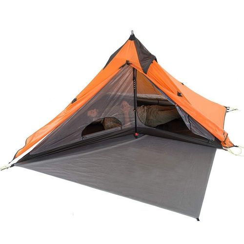  QTDS Zelt Outdoor Minarett Einzelzelt Wandern Bergsteigen Doppel Regendicht Ultraleicht Tragbare Outdoor Camping Zelt Orange