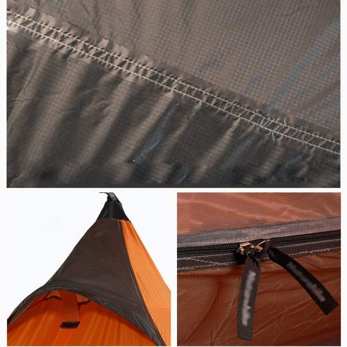  QTDS Zelt Outdoor Minarett Einzelzelt Wandern Bergsteigen Doppel Regendicht Ultraleicht Tragbare Outdoor Camping Zelt Orange