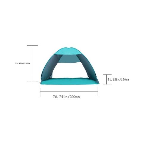  QTDS Vollautomatisches Outdoor-Camping-Faltzelt, 1-2 Personen, 190T Polyester-Gewebe, schnelles OEffnen, keine Konstruktion, wasserdichter Regenschutz, geeignet fuer Picknick-Strand-