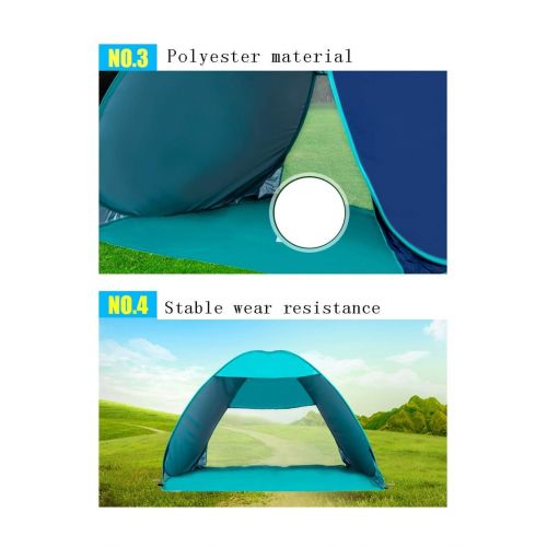  QTDS Vollautomatisches Outdoor-Camping-Faltzelt, 1-2 Personen, 190T Polyester-Gewebe, schnelles OEffnen, keine Konstruktion, wasserdichter Regenschutz, geeignet fuer Picknick-Strand-