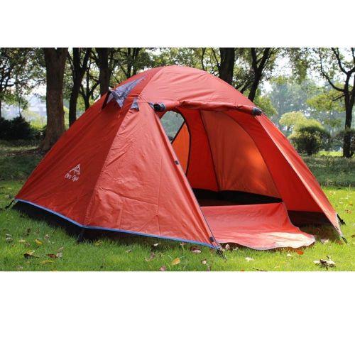  QTDS Kuppelzelt, 2 Personen, Ultraleicht, Regenfest, Sonnencreme, Wasserdicht, Geeignet fuer Outdoor-Camping, Picknick, Strand, Park, Rasenflaeche, Wandern, Tourismus, Orange + Gruen