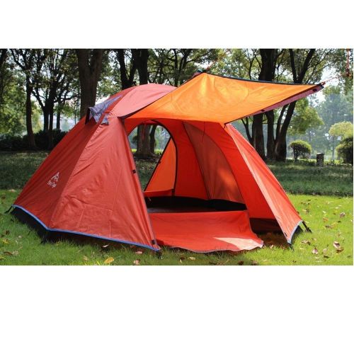  QTDS Kuppelzelt, 2 Personen, Ultraleicht, Regenfest, Sonnencreme, Wasserdicht, Geeignet fuer Outdoor-Camping, Picknick, Strand, Park, Rasenflaeche, Wandern, Tourismus, Orange + Gruen