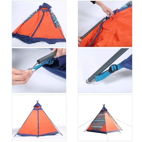  QTDS Outdoor-Campingzelt, gross 3-4 Personen, Sandproof Windproof Rainproof Sunscreen, Geeignet fuer Picknick Beach Park Lawn Field Fishing, Orange