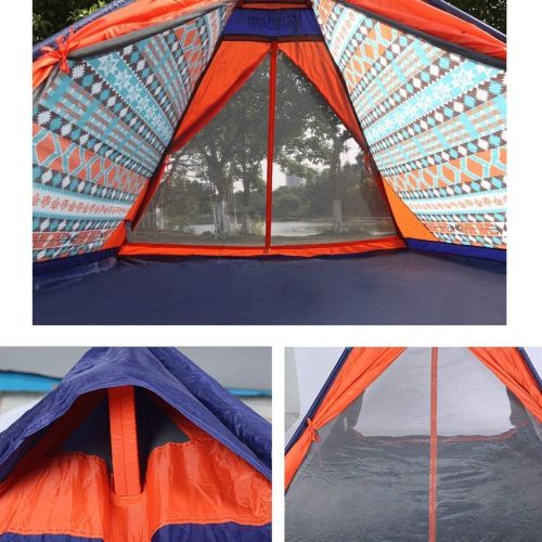  QTDS Outdoor-Campingzelt, gross 3-4 Personen, Sandproof Windproof Rainproof Sunscreen, Geeignet fuer Picknick Beach Park Lawn Field Fishing, Orange